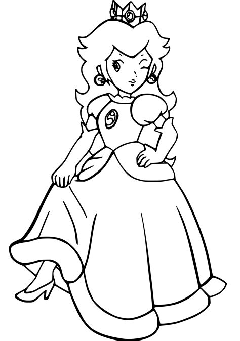 princess peach printable|princess peach drawing outline.